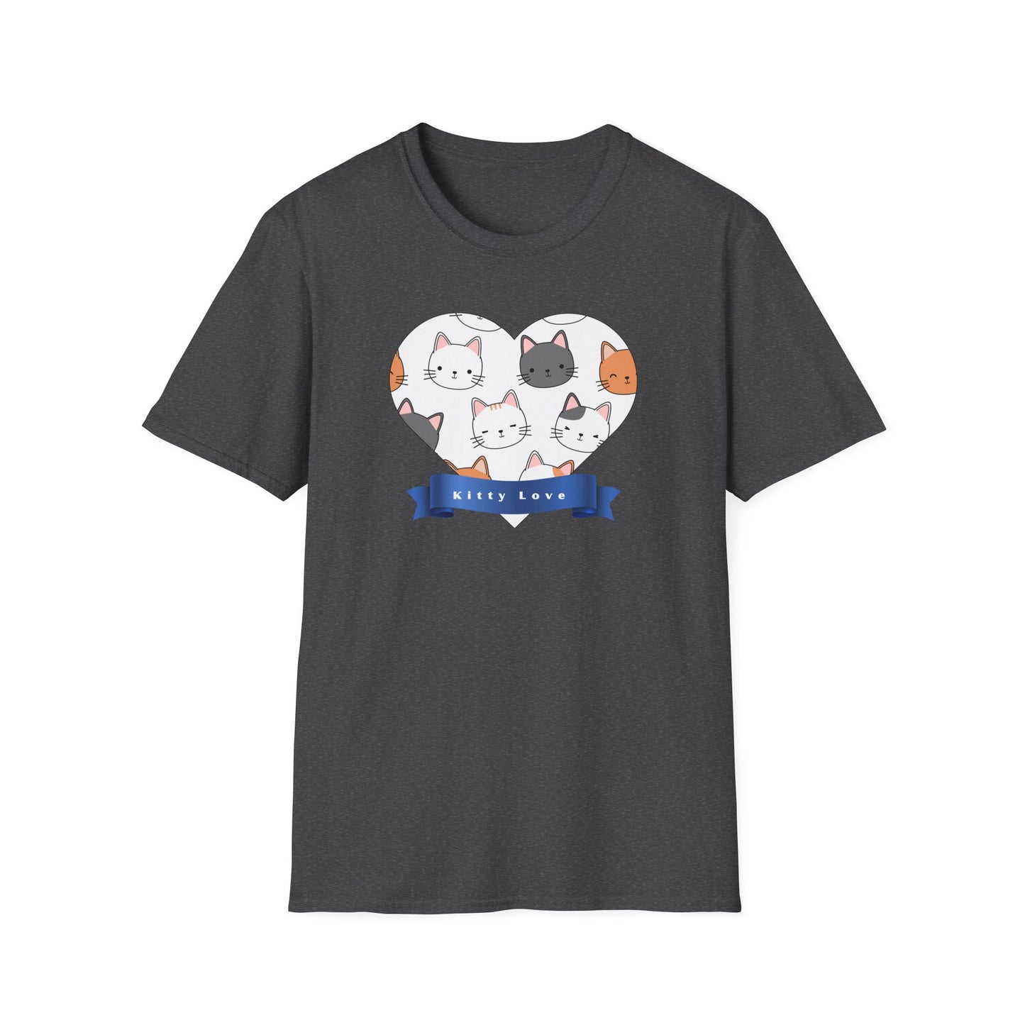 Cat Faces Unisex T-Shirt with Kitty Love Graphic