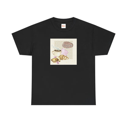The Best Coffee Tee — Cup & Croissant Graphic T-Shirt