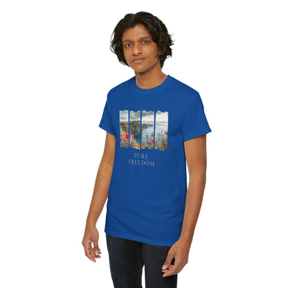 Pure Freedom Oceanside Cliff T-Shirt — Wildflower Beach Graphic Tee