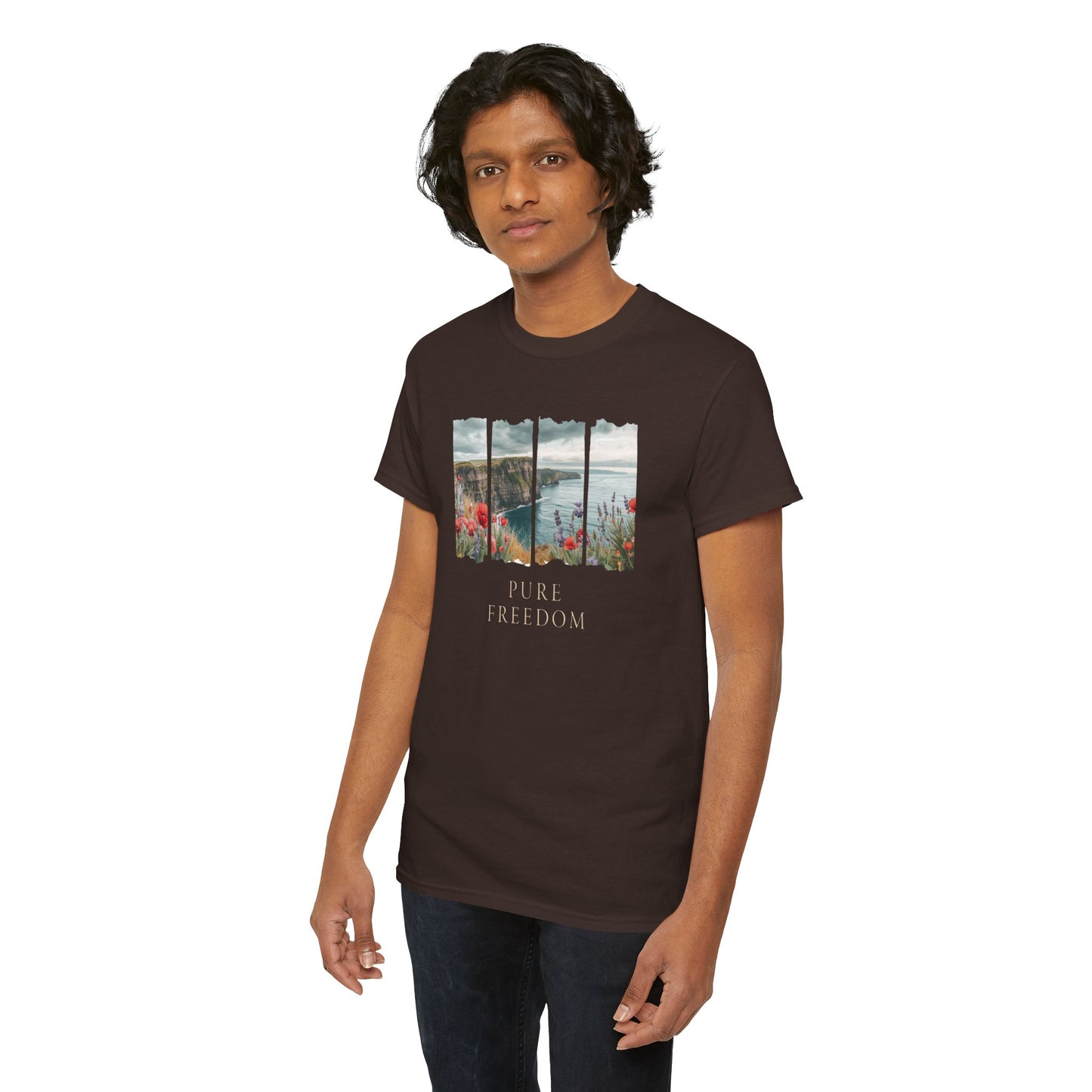 Pure Freedom Oceanside Cliff T-Shirt — Wildflower Beach Graphic Tee