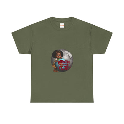 Graphic Tee - Dream Without Fear, Little Black Girl Hugging Globe