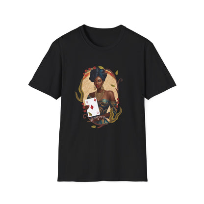 Diamonds Playing Cards Unisex T-Shirt - All Hail the Queen Design