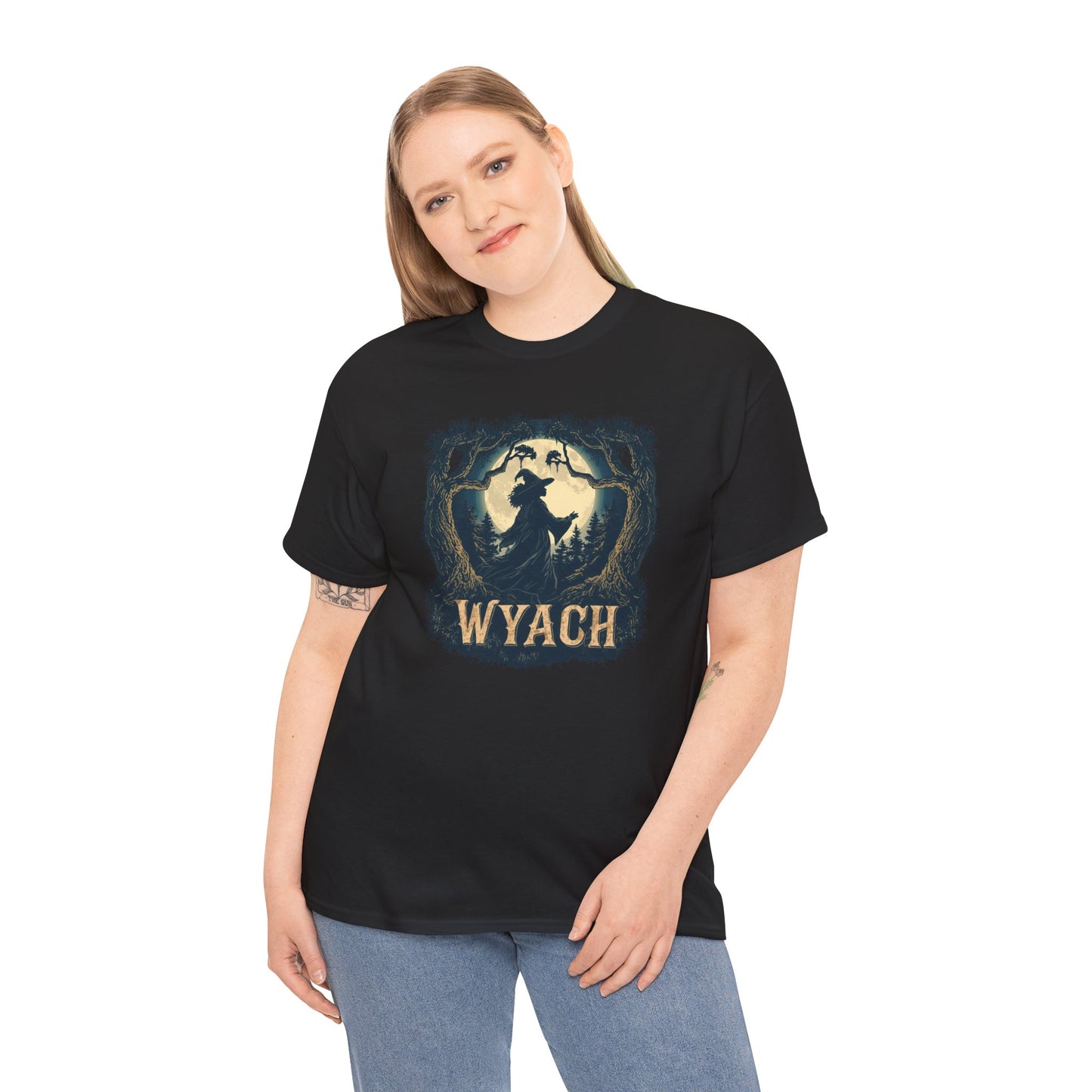 Wyach Night Witch Tee — African American Silhouette Forest Graphic T-Shirt