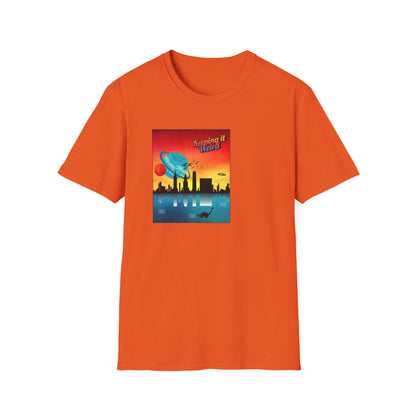 Alien Cityscape Unisex T-Shirt - Keeping it Weird Graphic Tee