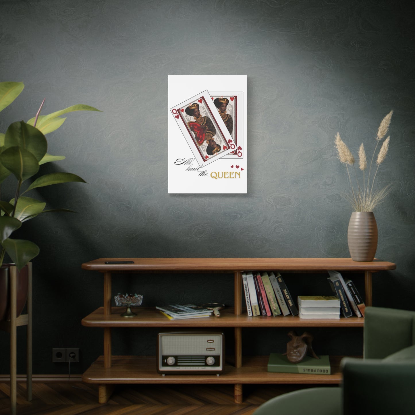 Canvas Print, Queen of Hearts Playing Card Graphic