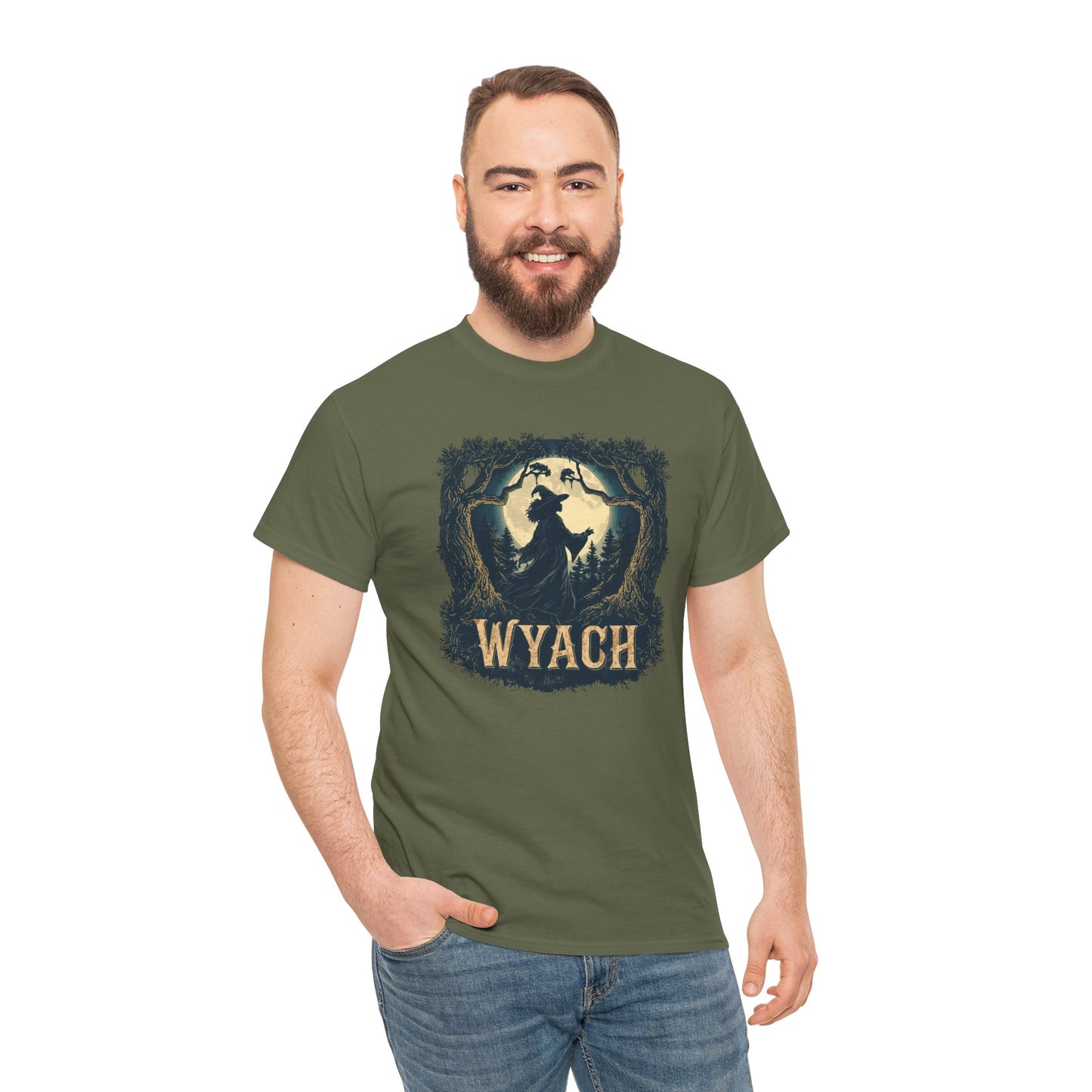 Wyach Night Witch Tee — African American Silhouette Forest Graphic T-Shirt