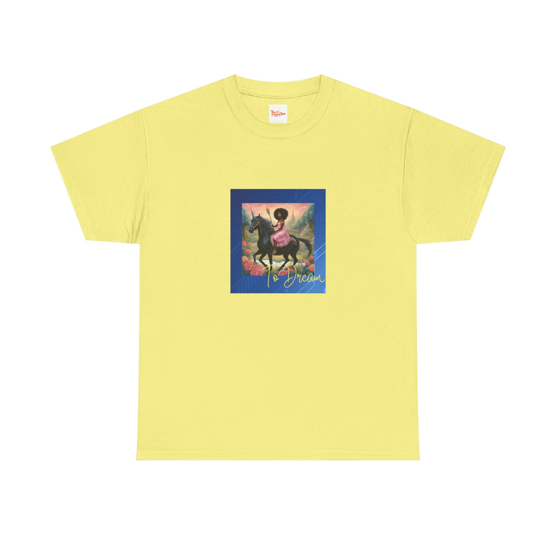 Dreamy Tee - Black Princess Unicorn Design