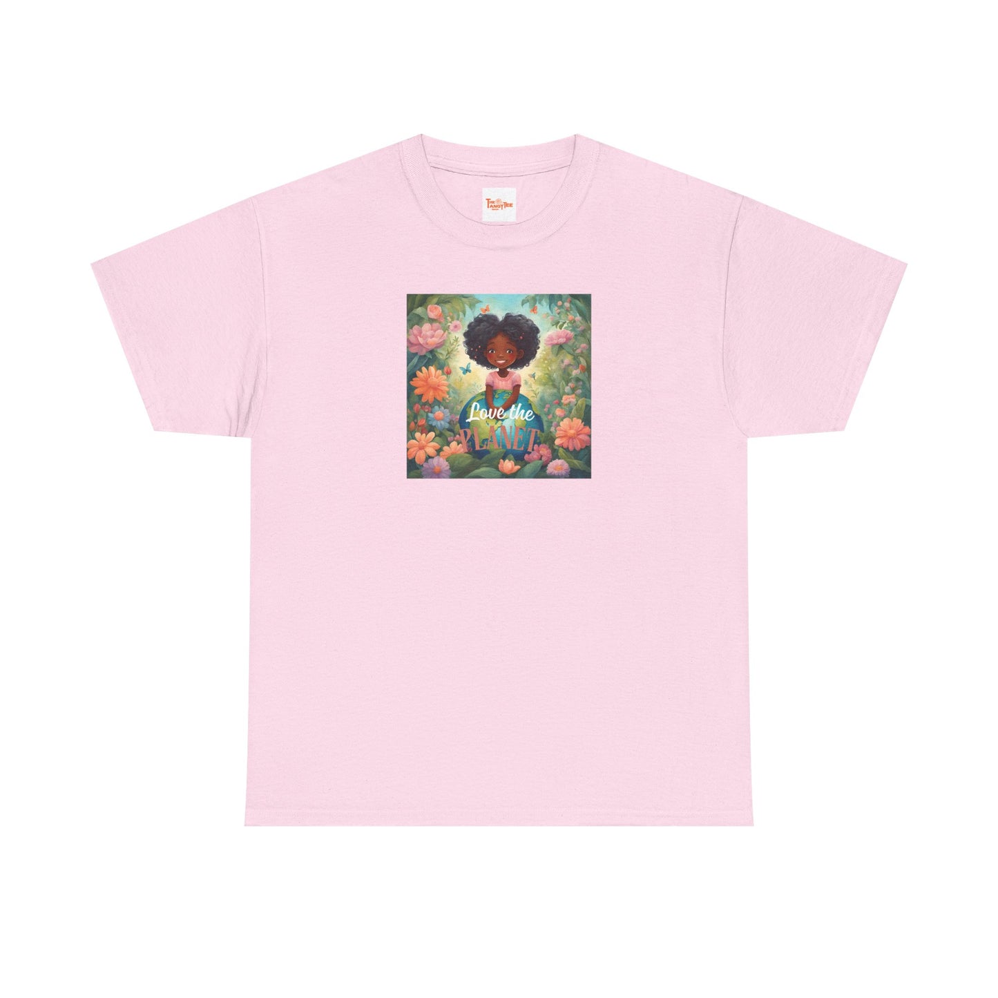 Graphic Tee Love the Planet Little Black Girl Holding Globe