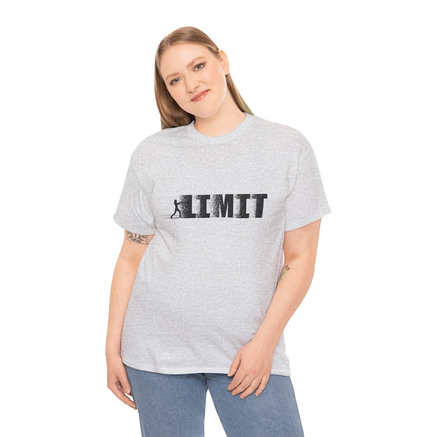 Limit Push Woman Silhouette T-Shirt — Inspirational Fitness Graphic Tee