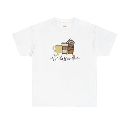 Coffee Stat T-Shirt — Graphic Tee Featuring Three Coffee Drinks