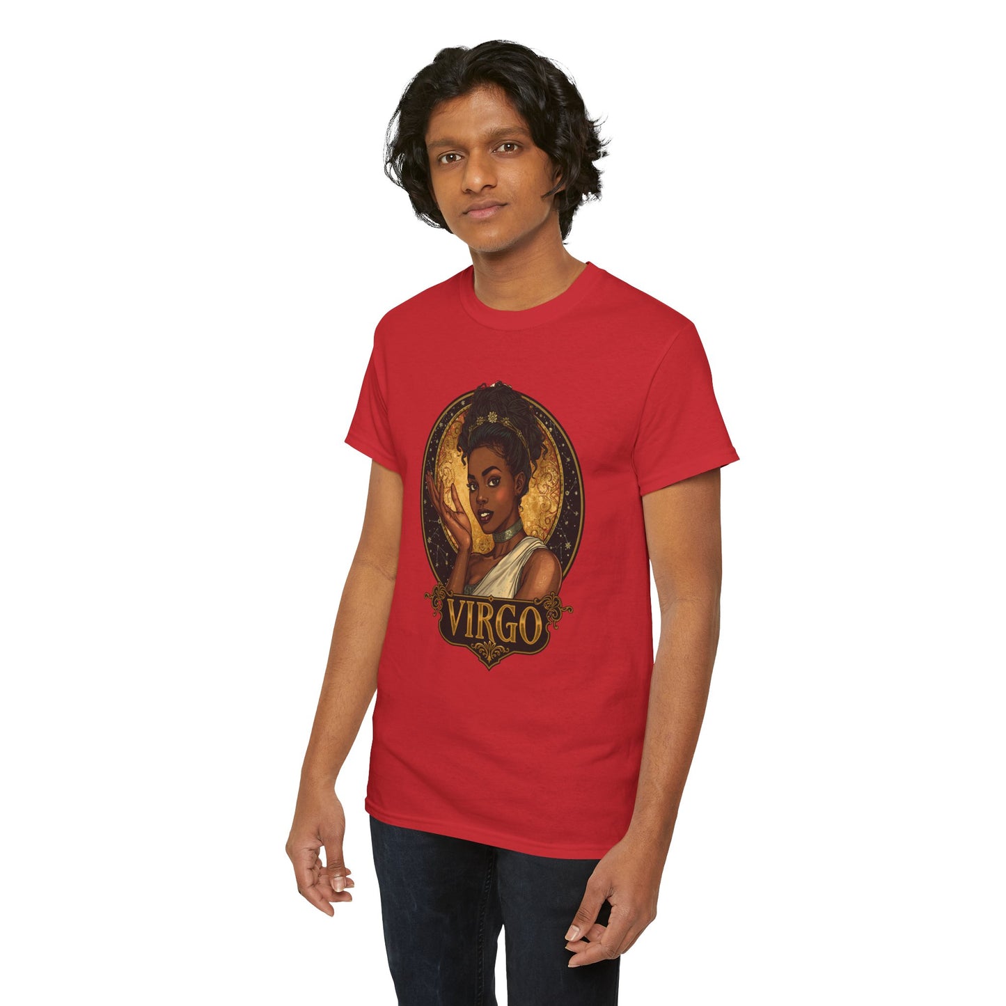 Virgo Art Nouveau Tee — African American Woman Celestial Zodiac Graphic