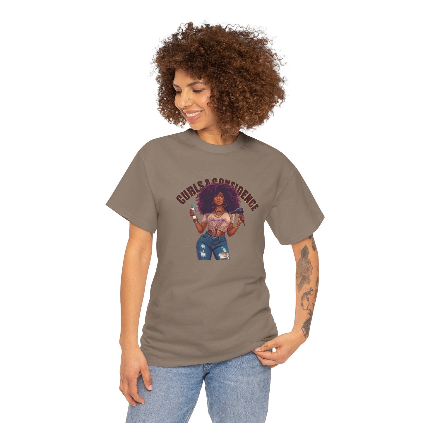 Graphic Tee - Curls and Confidence Black Woman Design