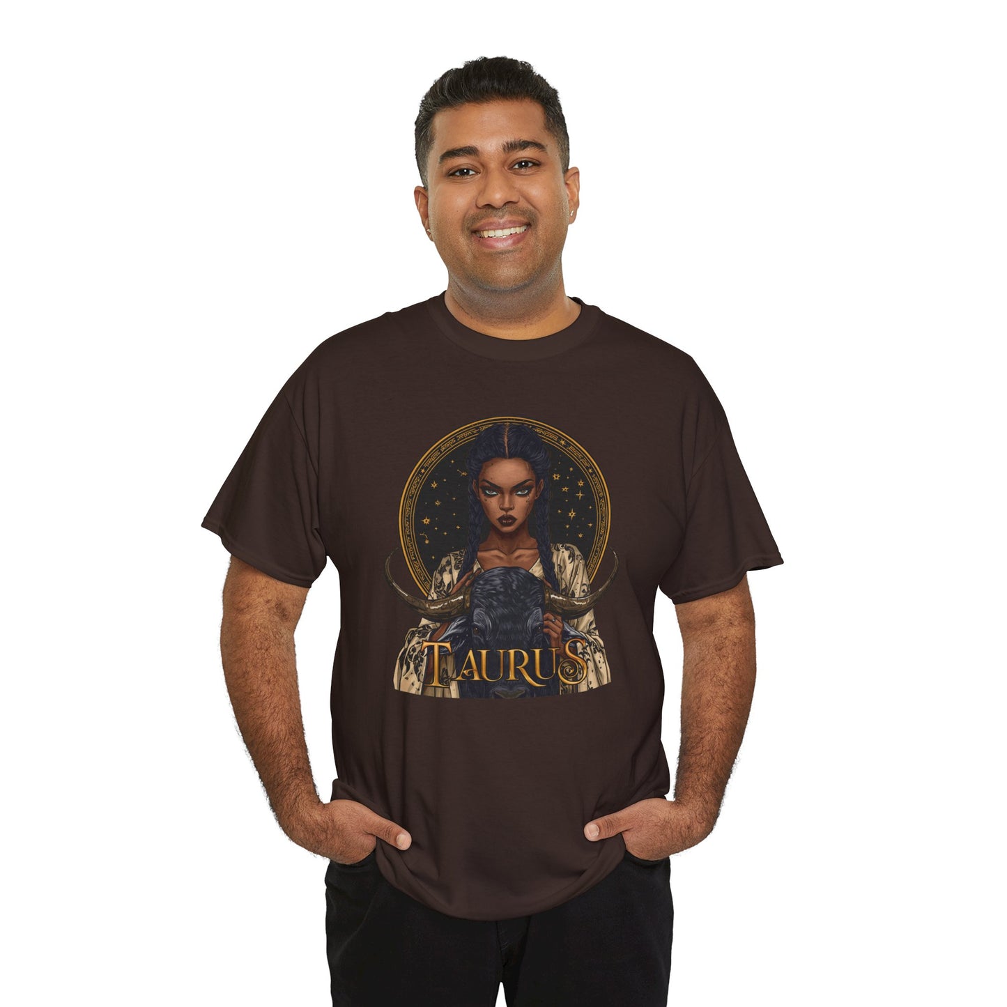 Taurus Art Nouveau Tee — African American Woman & Bull Zodiac Graphic