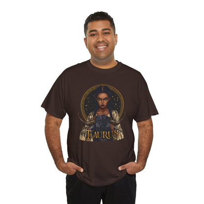 Taurus Art Nouveau Tee — African American Woman & Bull Zodiac Graphic
