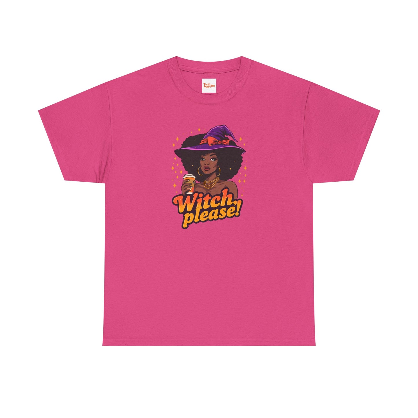 Witch Please Tee, Black Woman Coffee Cup Afro Witch Hat, Unisex Halloween Shirt, Witches Brew T-Shirt