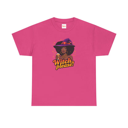 Witch Please Tee, Black Woman Coffee Cup Afro Witch Hat, Unisex Halloween Shirt, Witches Brew T-Shirt