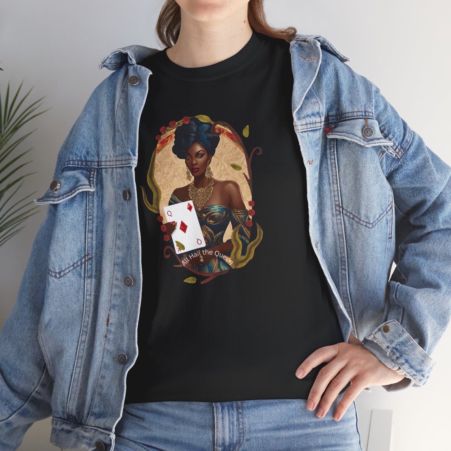 Graphic Tee - All Hail the Queen - Black Woman Playing Card Design