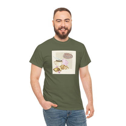 The Best Coffee Tee — Cup & Croissant Graphic T-Shirt
