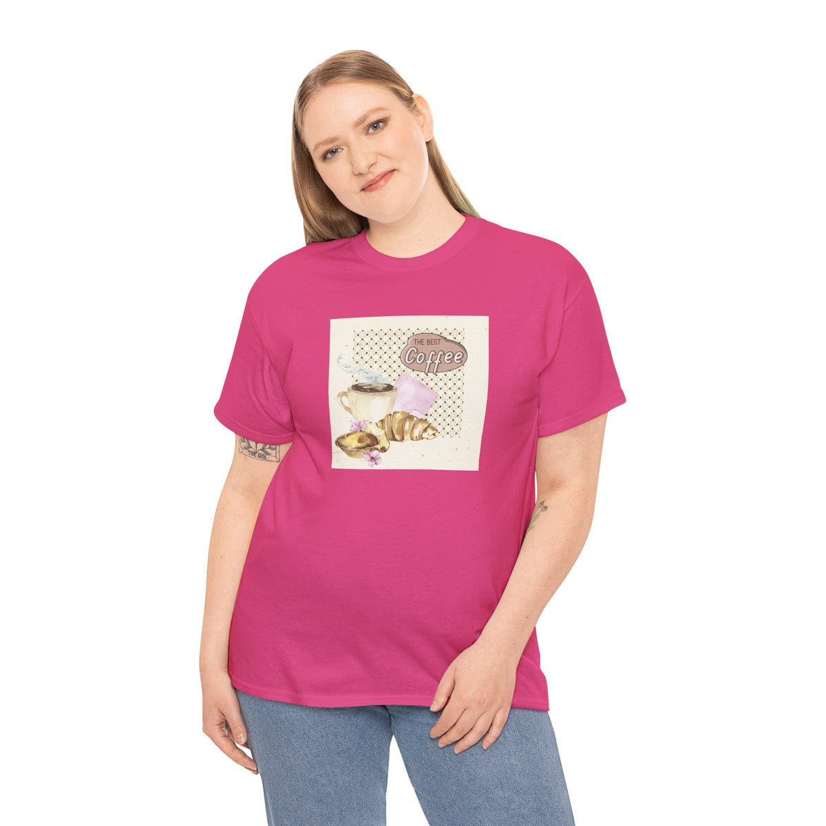 The Best Coffee Tee — Cup & Croissant Graphic T-Shirt