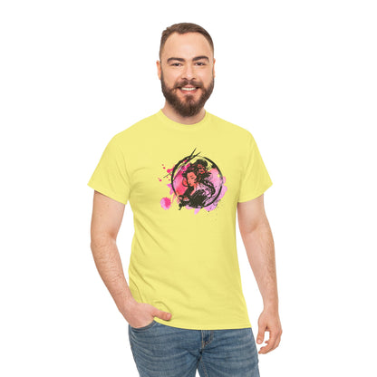 Geisha Graphic Tee — Pastel Pink Japanese-Inspired Shirt