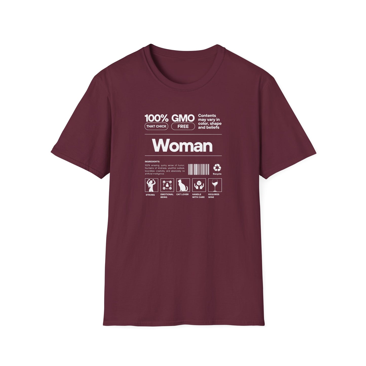 Unisex Softstyle T-Shirt with Product Label Design for Woman