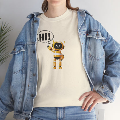 Robot Hi Graphic Tee, Unisex Cotton Tee