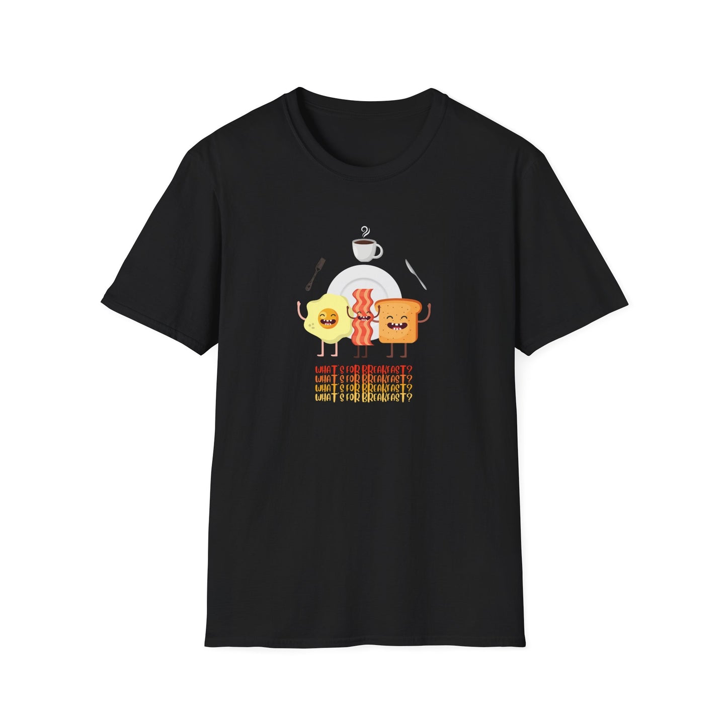 Breakfast Dance Unisex T-Shirt with Egg, Bacon, and Toast Graphic