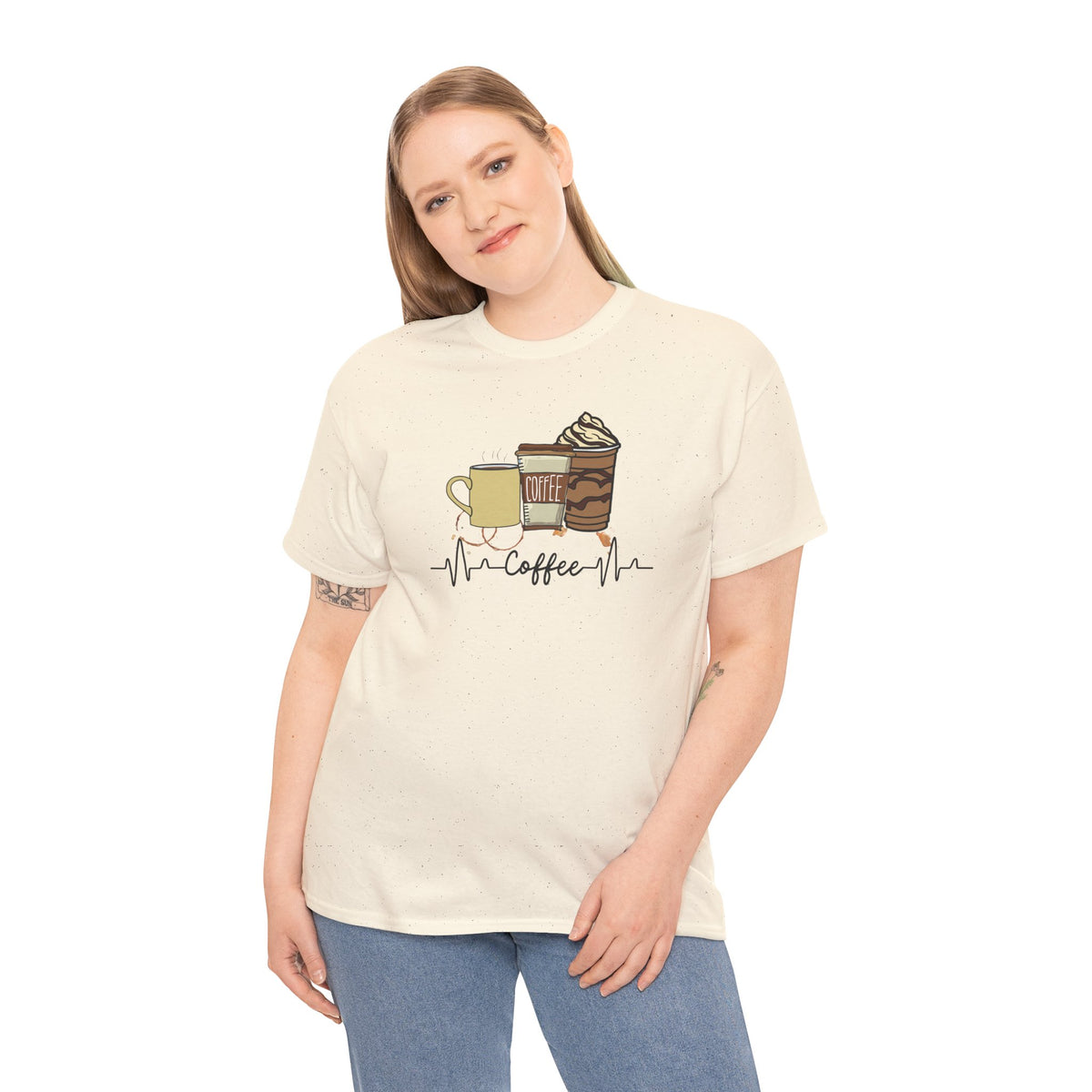 Coffee Stat T-Shirt — Graphic Tee Featuring Three Coffee Drinks