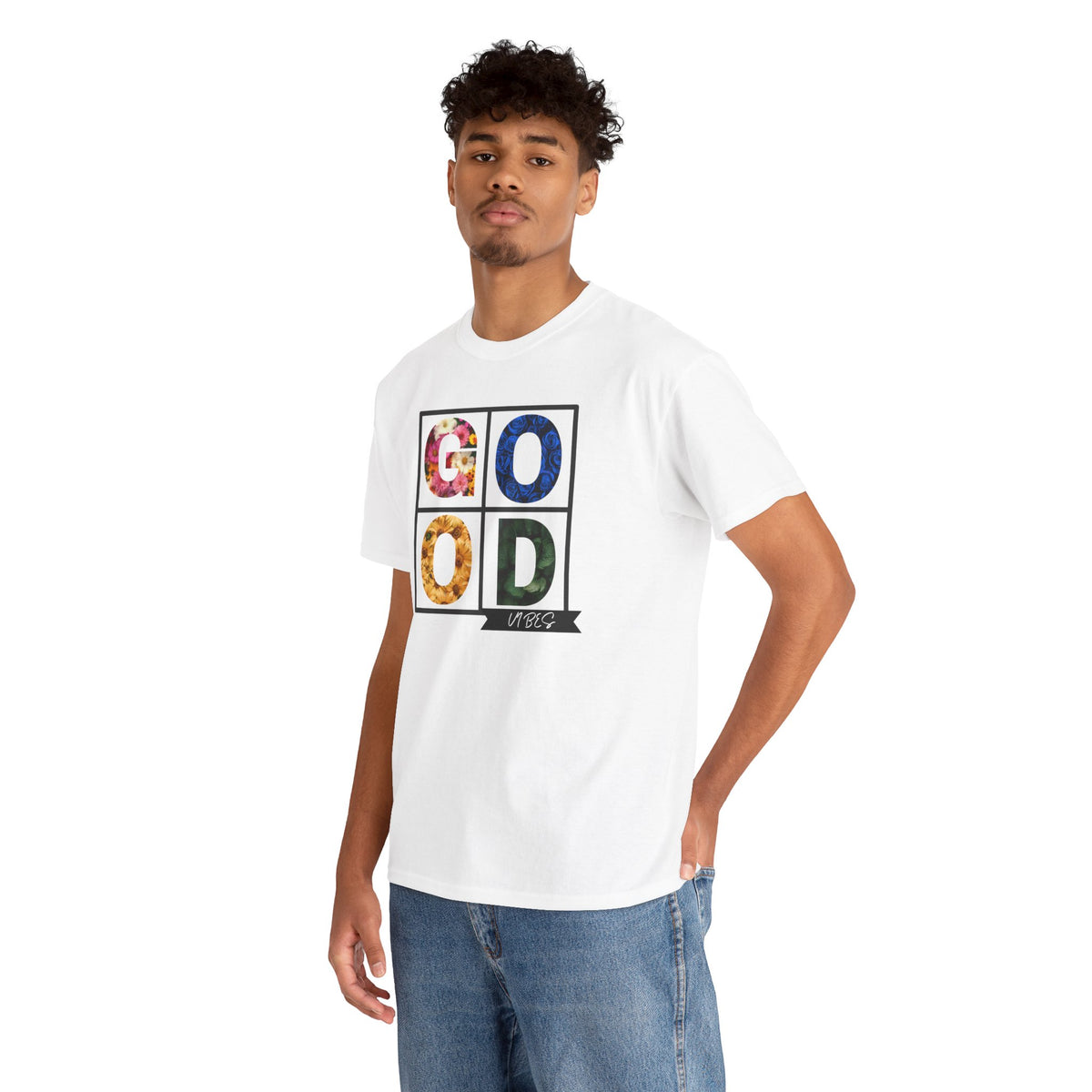 Good Vibes Flower Grid T-Shirt