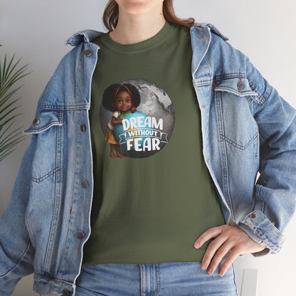 Dream Without Fear Little Black Girl Hugging Globe T-Shirt