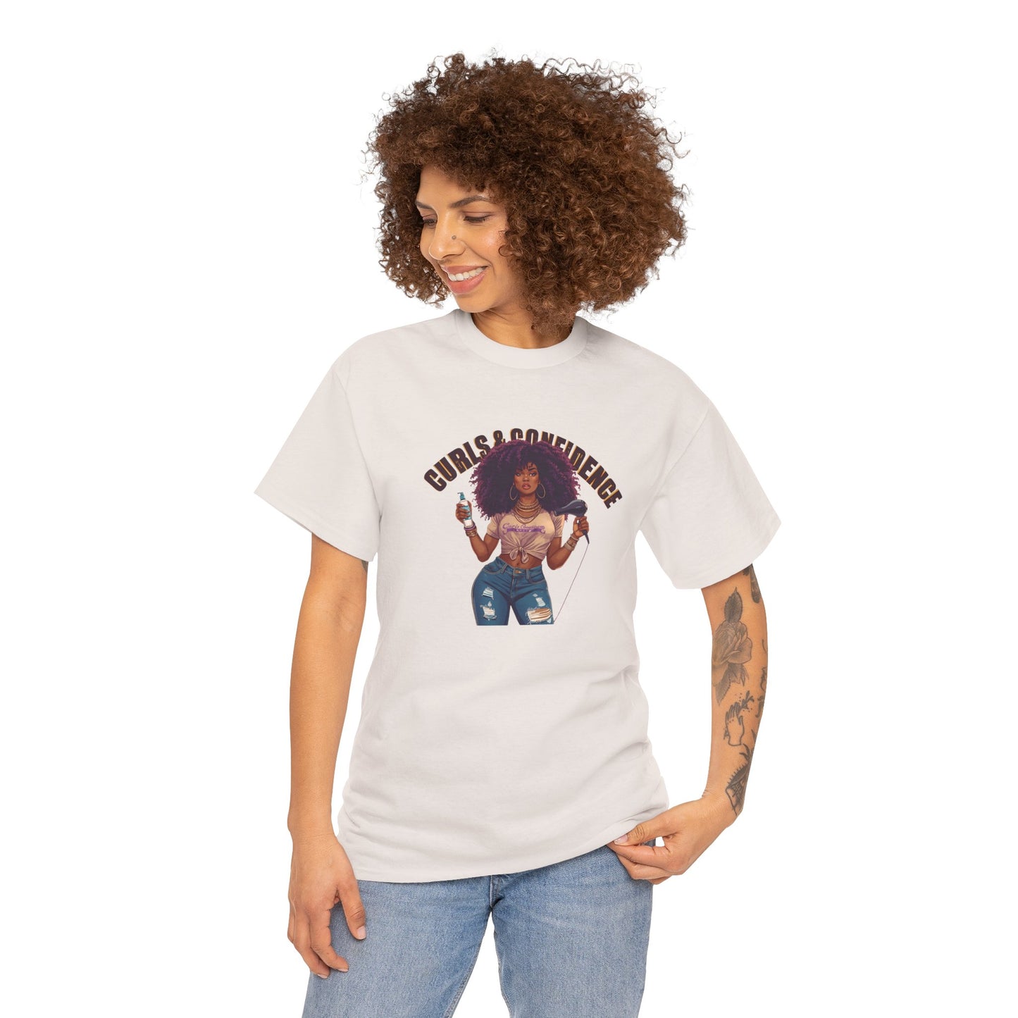 Graphic Tee - Curls and Confidence Black Woman Design