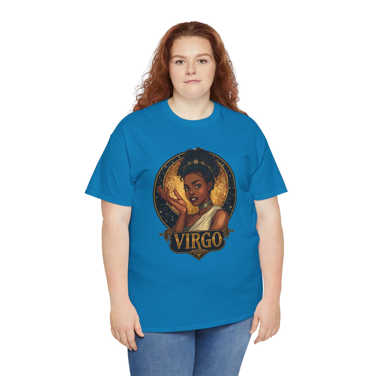 Virgo Art Nouveau Tee — African American Woman Celestial Zodiac Graphic