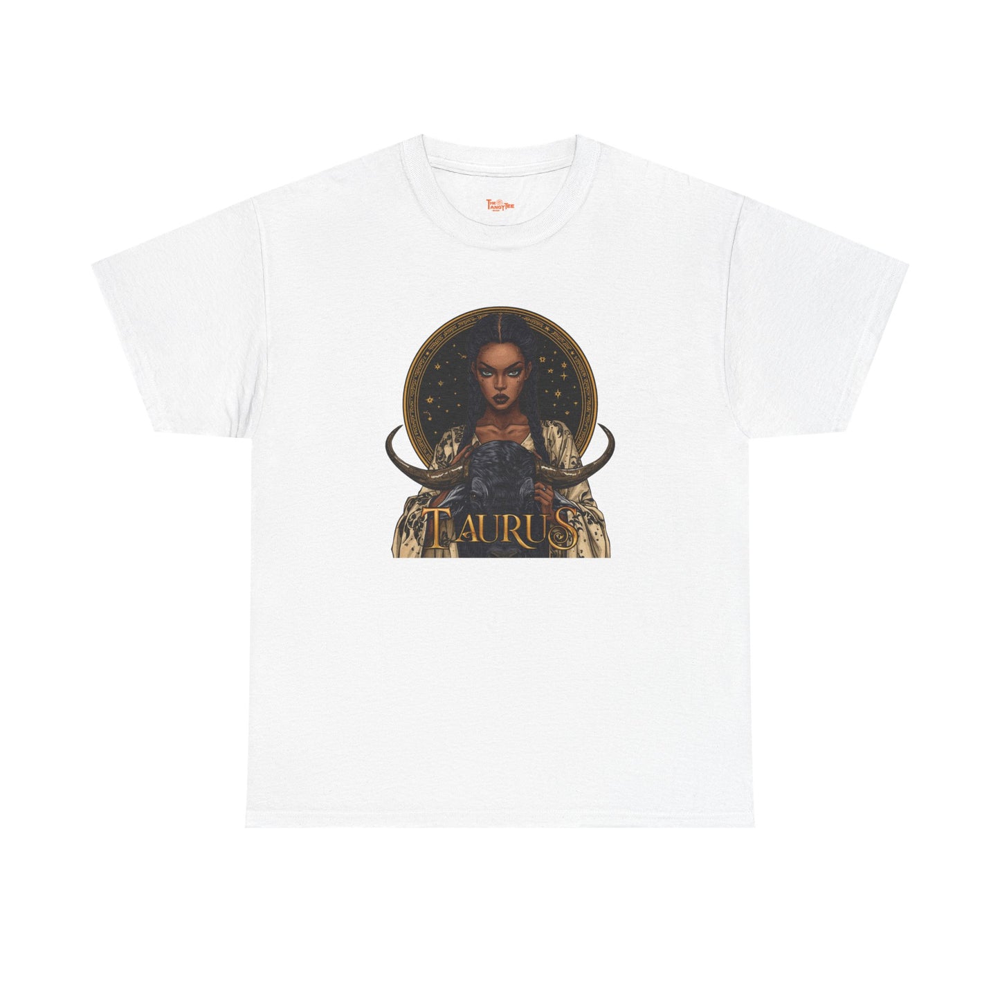 Taurus Art Nouveau Tee — African American Woman & Bull Zodiac Graphic