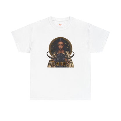 Taurus Art Nouveau Tee — African American Woman & Bull Zodiac Graphic