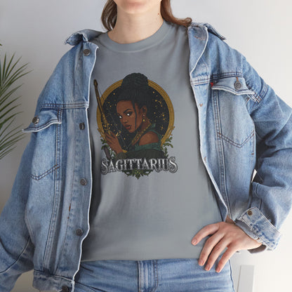 Sagittarius Art Nouveau Tee — African American Archer Zodiac Graphic