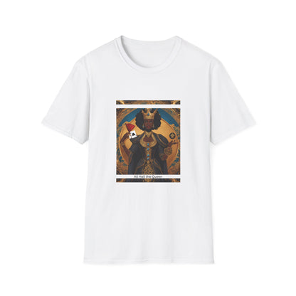 Clubs Playing Cards Unisex T-Shirt - All Hail the Queen Design