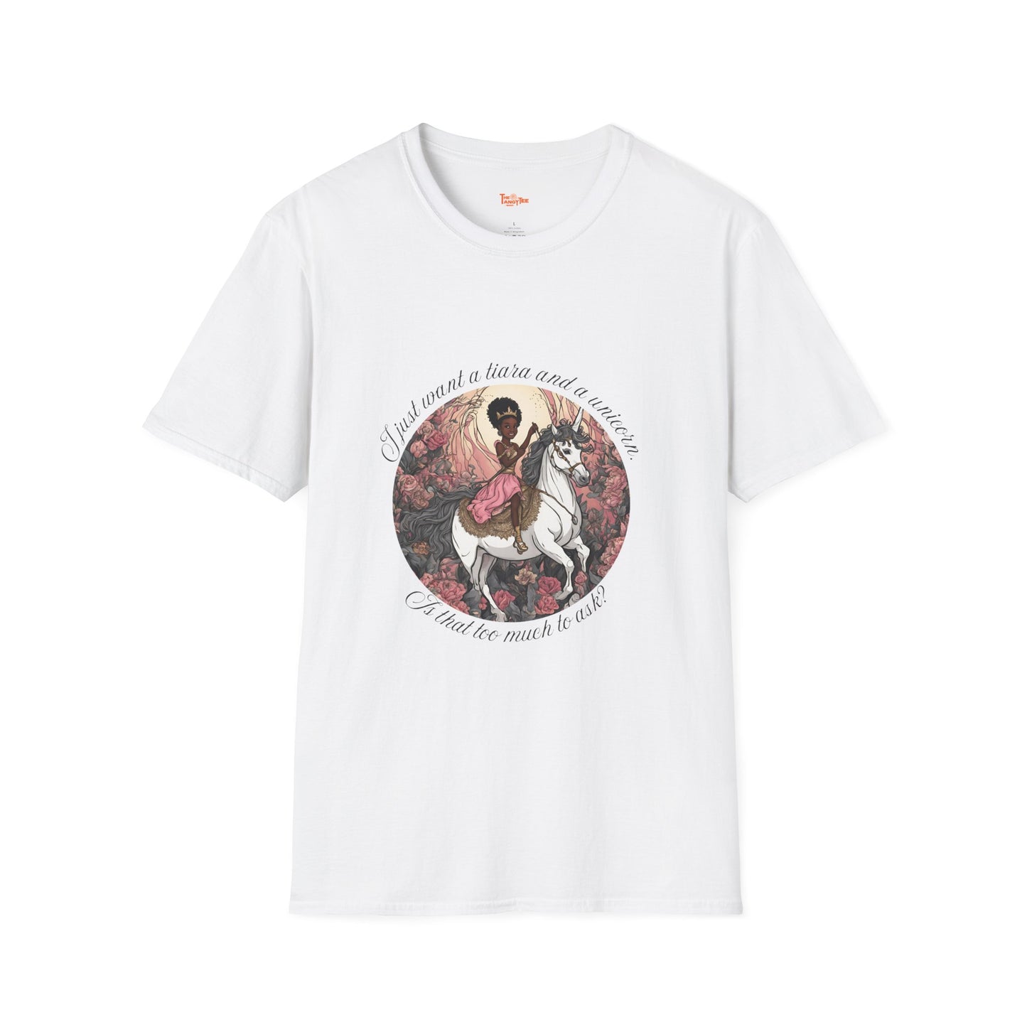 Unisex T-Shirt Black Princess on a Unicorn