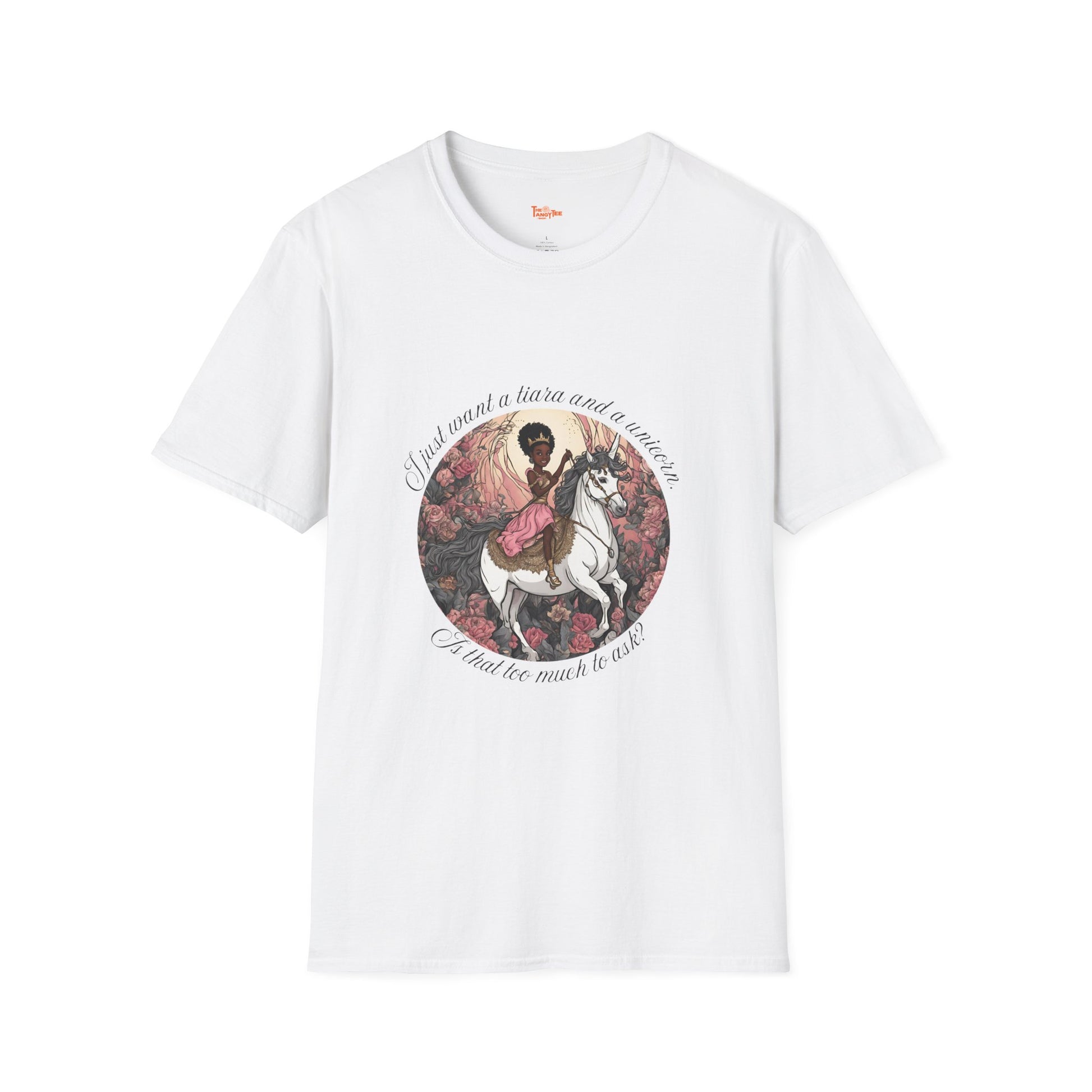 Unisex T-Shirt Black Princess on a Unicorn