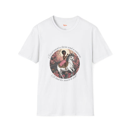 Unisex T-Shirt Black Princess on a Unicorn