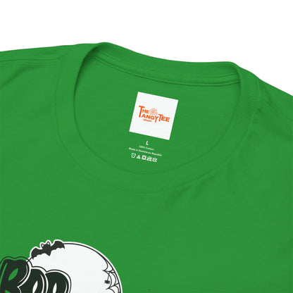 Halloween Unisex Tee with Black Cat and Skull Graphic