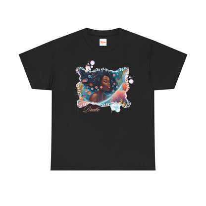 Just Breathe Unisex Tee - Graphic of Black Woman in the Bath