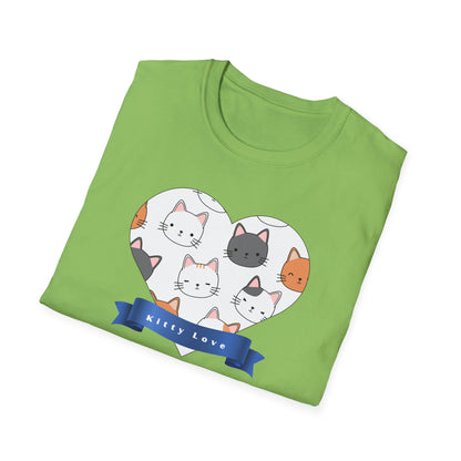 Cat Faces Unisex T-Shirt with Kitty Love Graphic