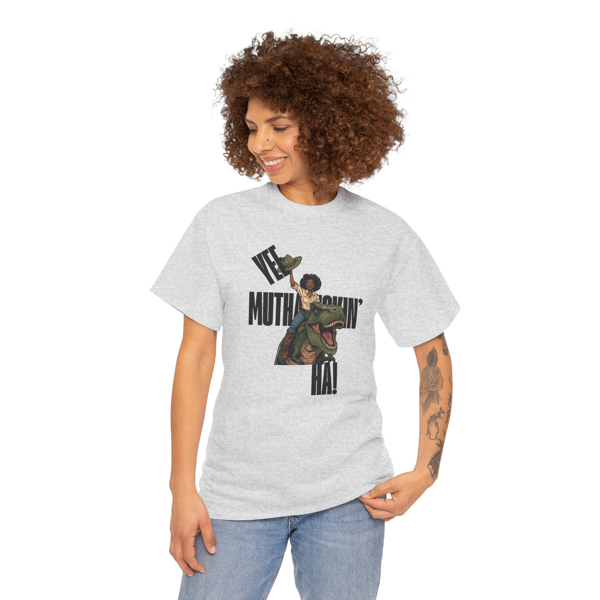 Dinosaur Rider Tee — "Yee Muthafuckin' Ha!" Graphic T-Shirt