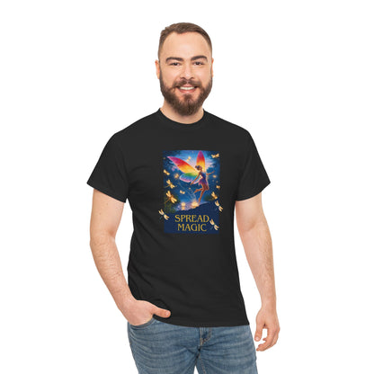 Spread Magic Fairy T-Shirt — Rainbow Wings Graphic Tee