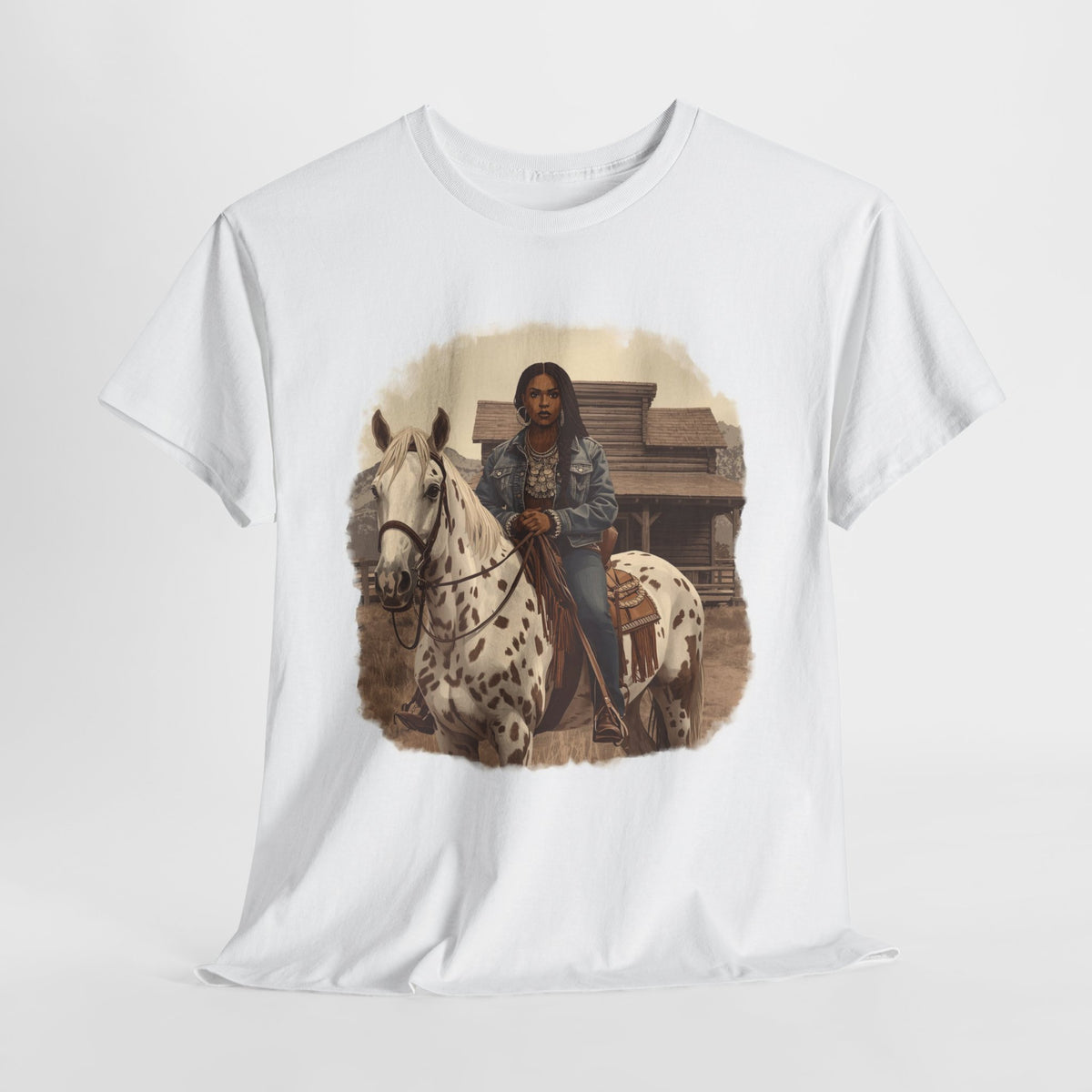 African American Cowgirl on Dapple Gray Horse T-Shirt