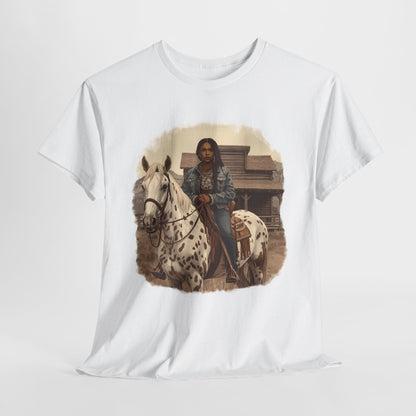 African American Cowgirl on Dapple Gray Horse T-Shirt