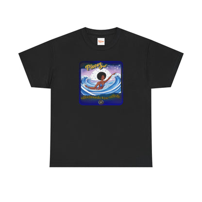 Pisces Zodiac Tee — African American Woman Swimming Graphic with Pisces Traits
