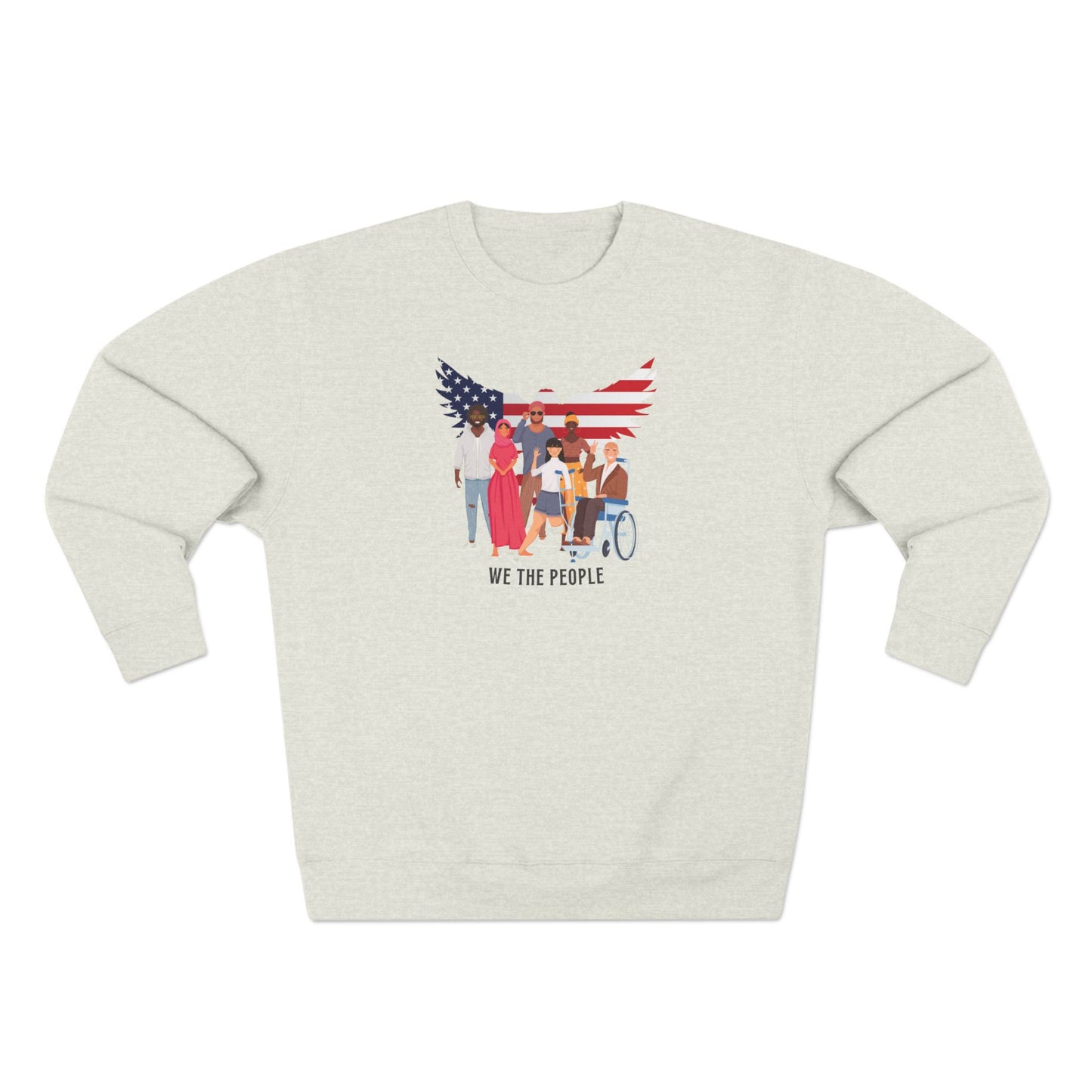 We the People Unisex Crewneck Sweatshirt American Flag Eagle Graphic