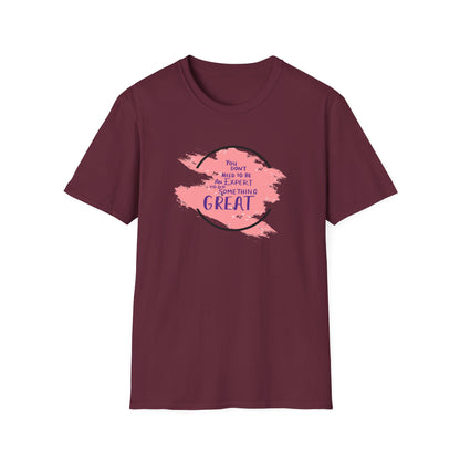 You Don't Need to Be an Expert Tee — Pink Paint Splash Inspirational T-Shirt