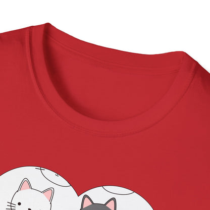 Cat Faces Unisex T-Shirt with Kitty Love Graphic